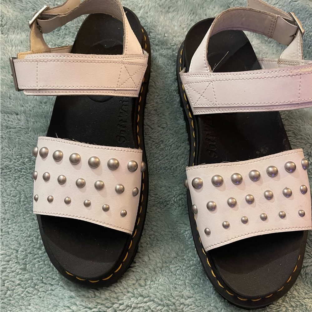 Dr. Martens white studded sandals